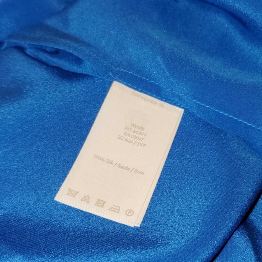 Boden Blouson Sleeve Silk Shirt- cyan NWT - Picture 9 of 12